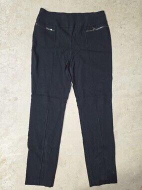 Style & Co Black Pull On Stretch Pants Size Medium Zip Pocket Detail